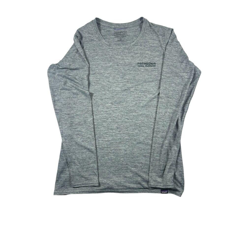 Patagonia Long Sleeve Sage Green Trail Running Shirt Size Small